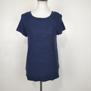 Tommy Hilfiger Navy Preppy Lightweight 100% Cotton Pullover Top NEW NWT Size S